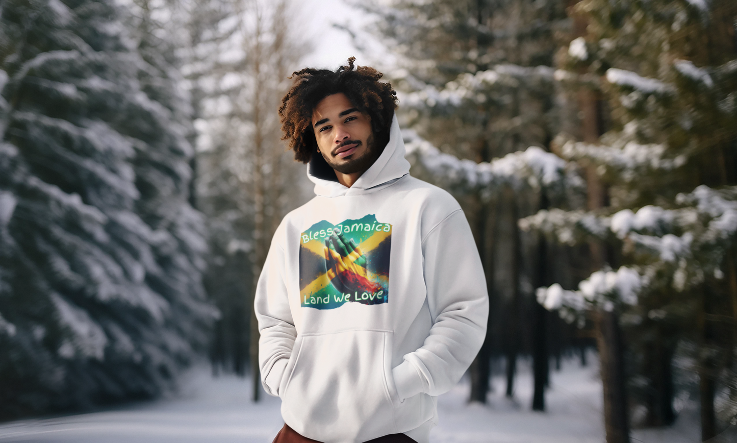 Jamaican Themed Hoodie Pullover - Bless Jamaica Land We Love Imaging876