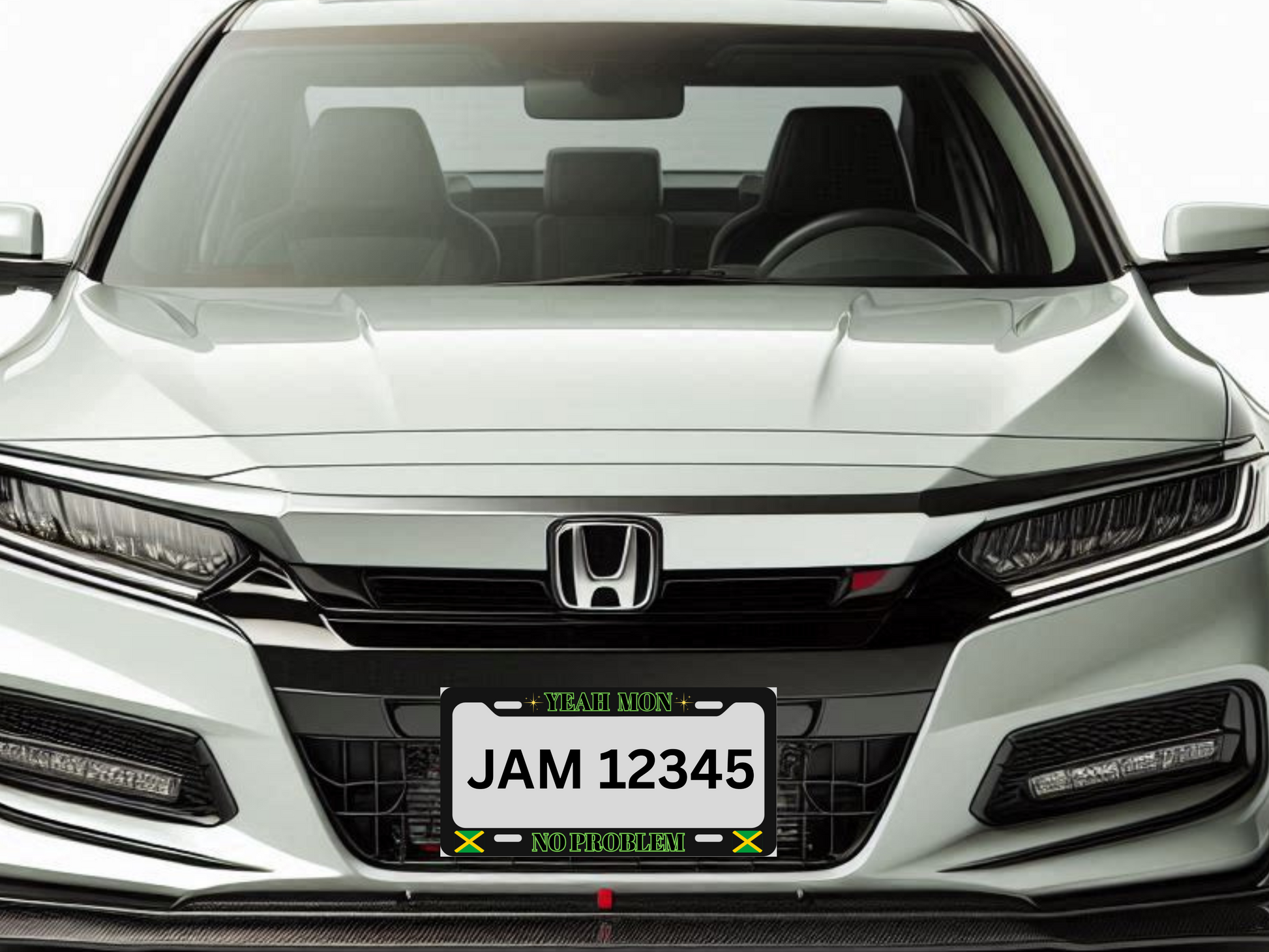 Jamaica-Themed License Vanity Plate Frame – Durable, Stylish & Rust-Proof Imaging876