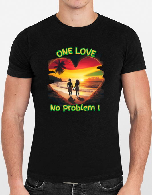 One Love Reggae Heart - Jamaican T-Shirt Design Imaging876