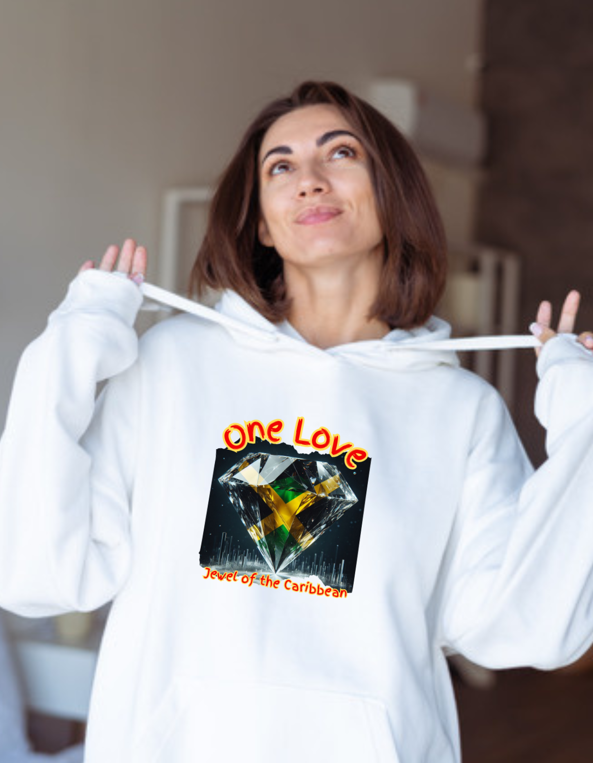 Jamaica Hoodie Sweater-One Love Jewel of the Caribbean