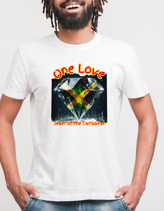 Jamaican T Shirt - One Love Jewel of the Caribbean 