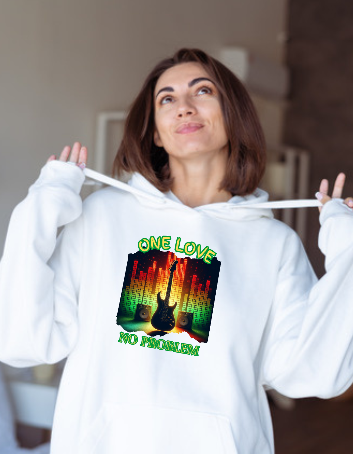 One Love No Problem Sound Bar - Jamaican Hooded Sweater Design Imaging876