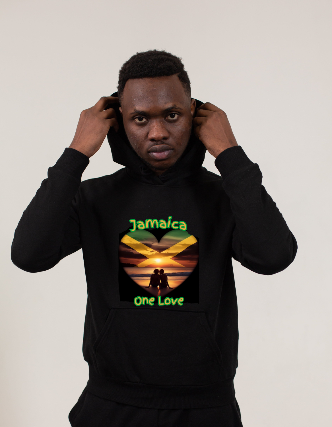 Jamaican Hoodie Sweatshirt - One Love Jamaica Heart