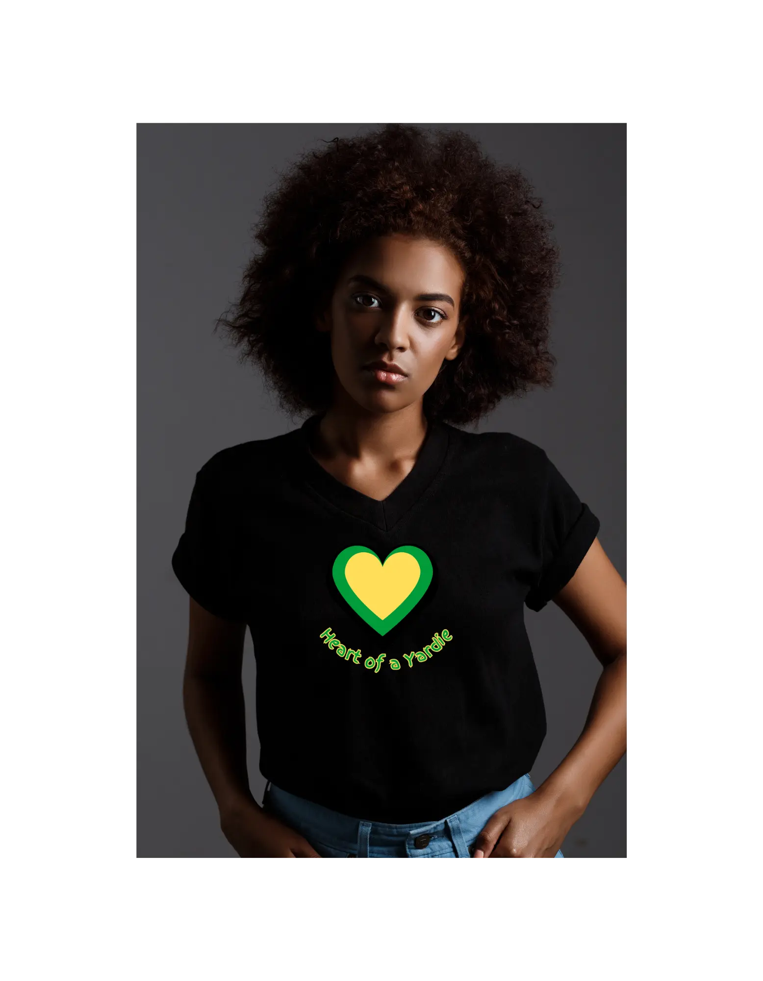 Jamaica Themed T Shirt - Heart of A Yardie