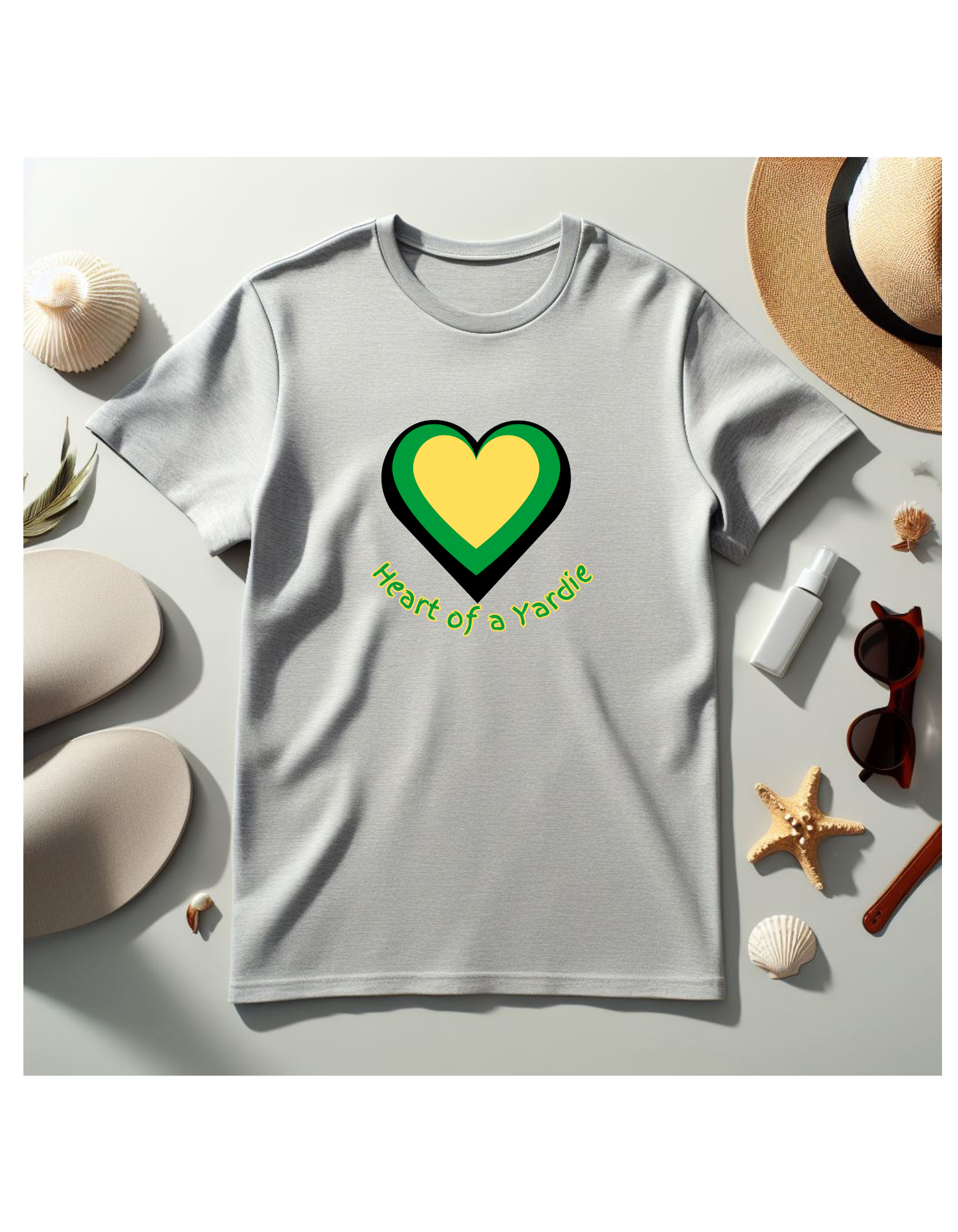 Jamaica Themed T Shirt - Heart of A Yardie