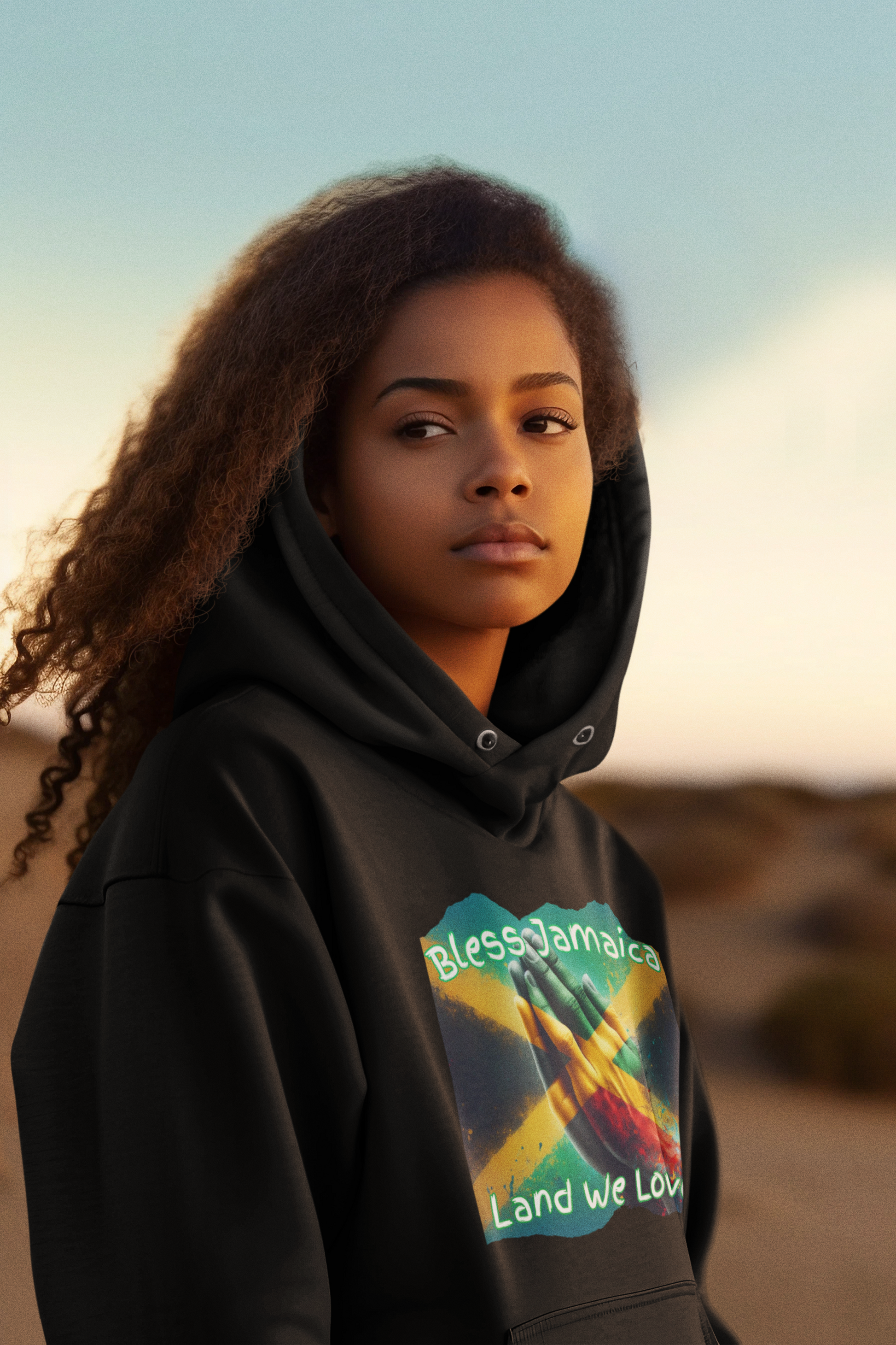 Jamaican Themed Hoodie Pullover - Bless Jamaica Land We Love Imaging876