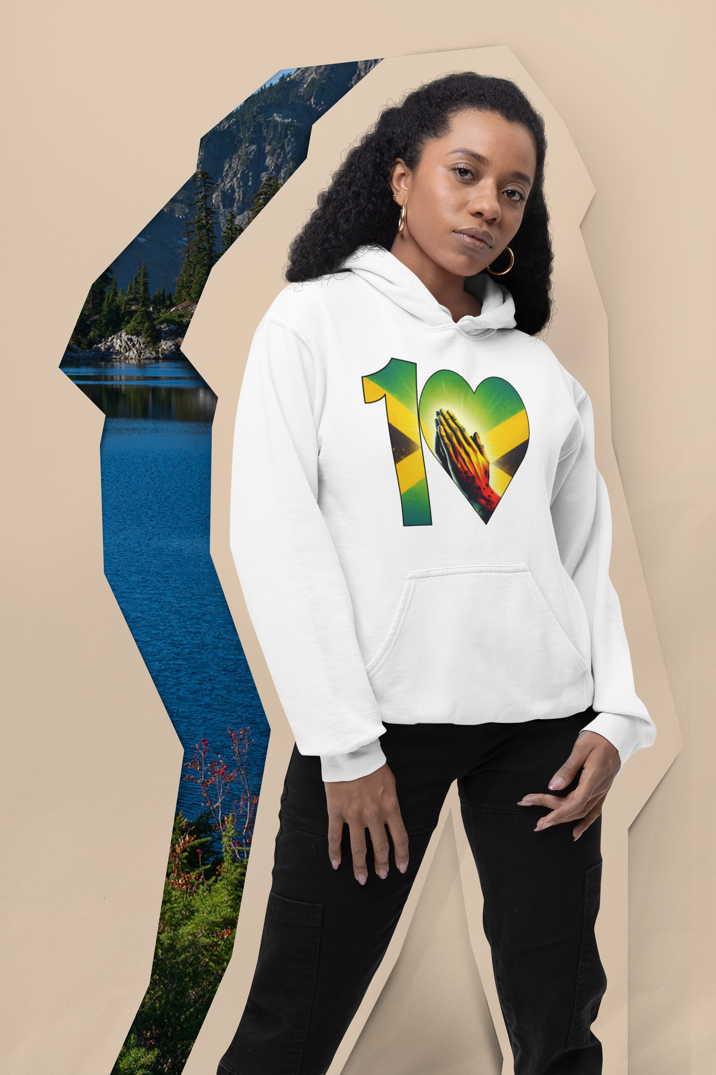 Jamaican Theme Hoodie Pullover - 1 Love Prayer Imaging876