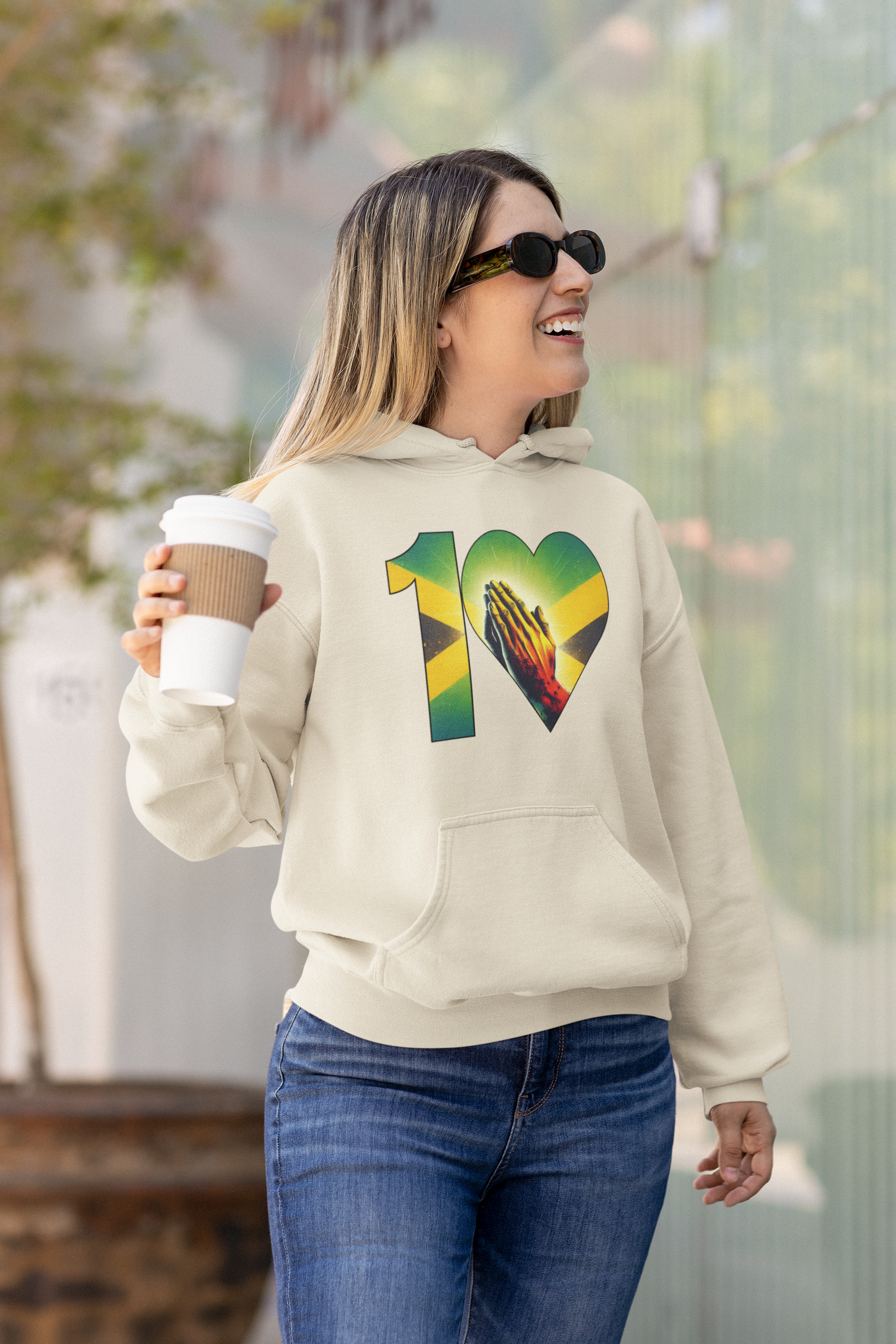 Jamaican Theme Hoodie Pullover - 1 Love Prayer Imaging876