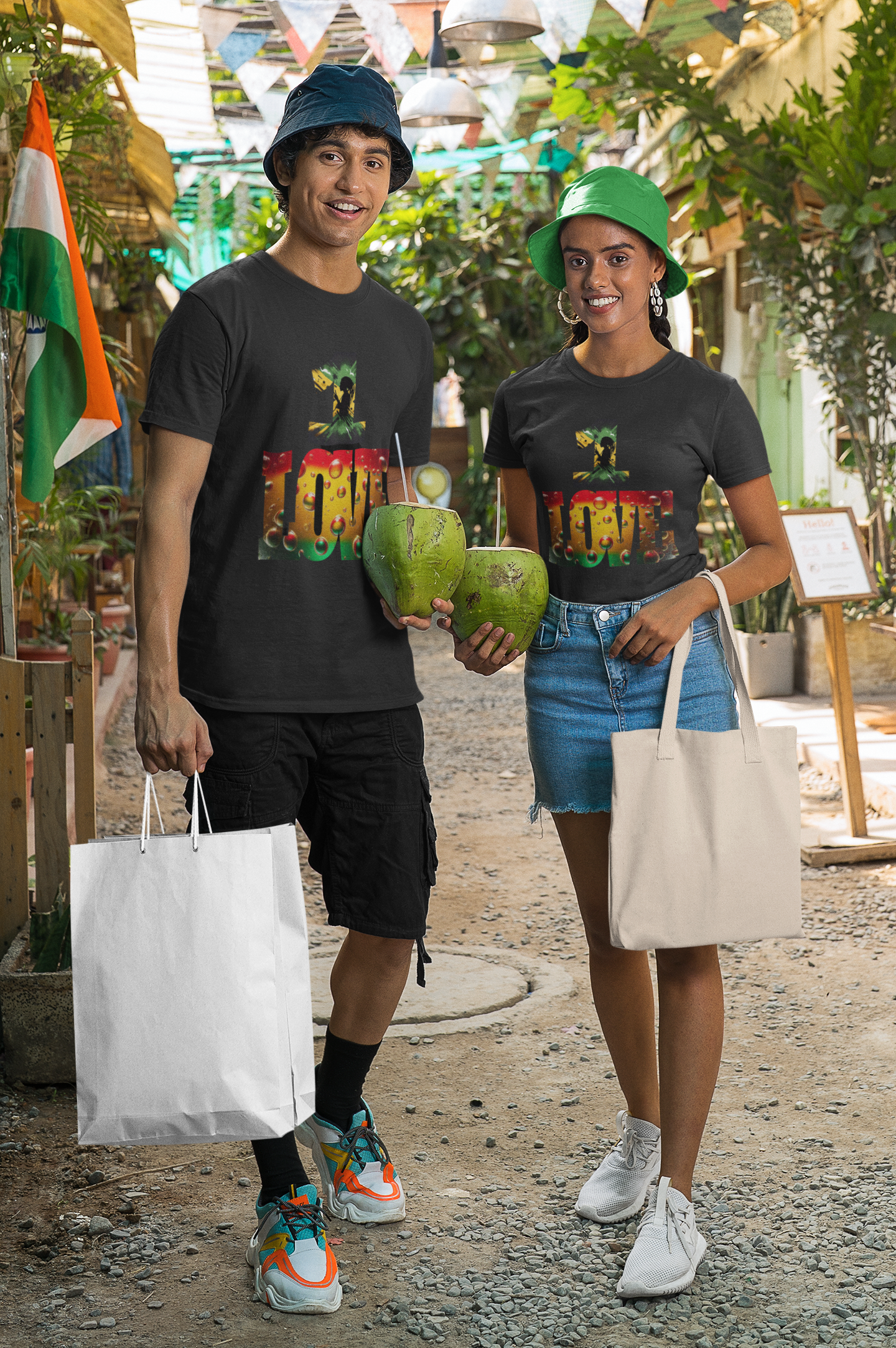 Jamaica Theme T Shirt - 1 Love Imaging876