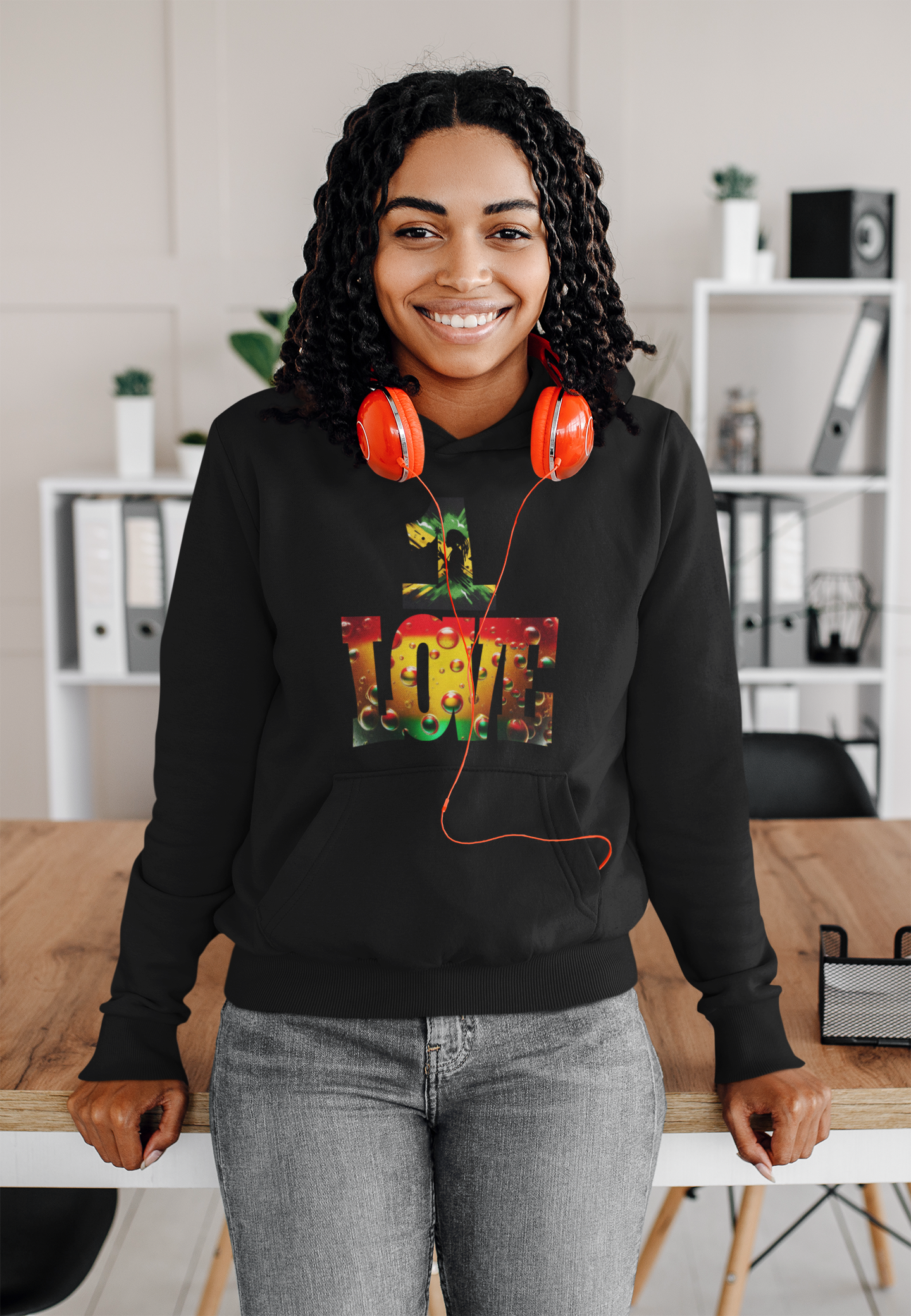 Jamaican Theme Hoodie Sweatshirt - 1 Love Imaging876