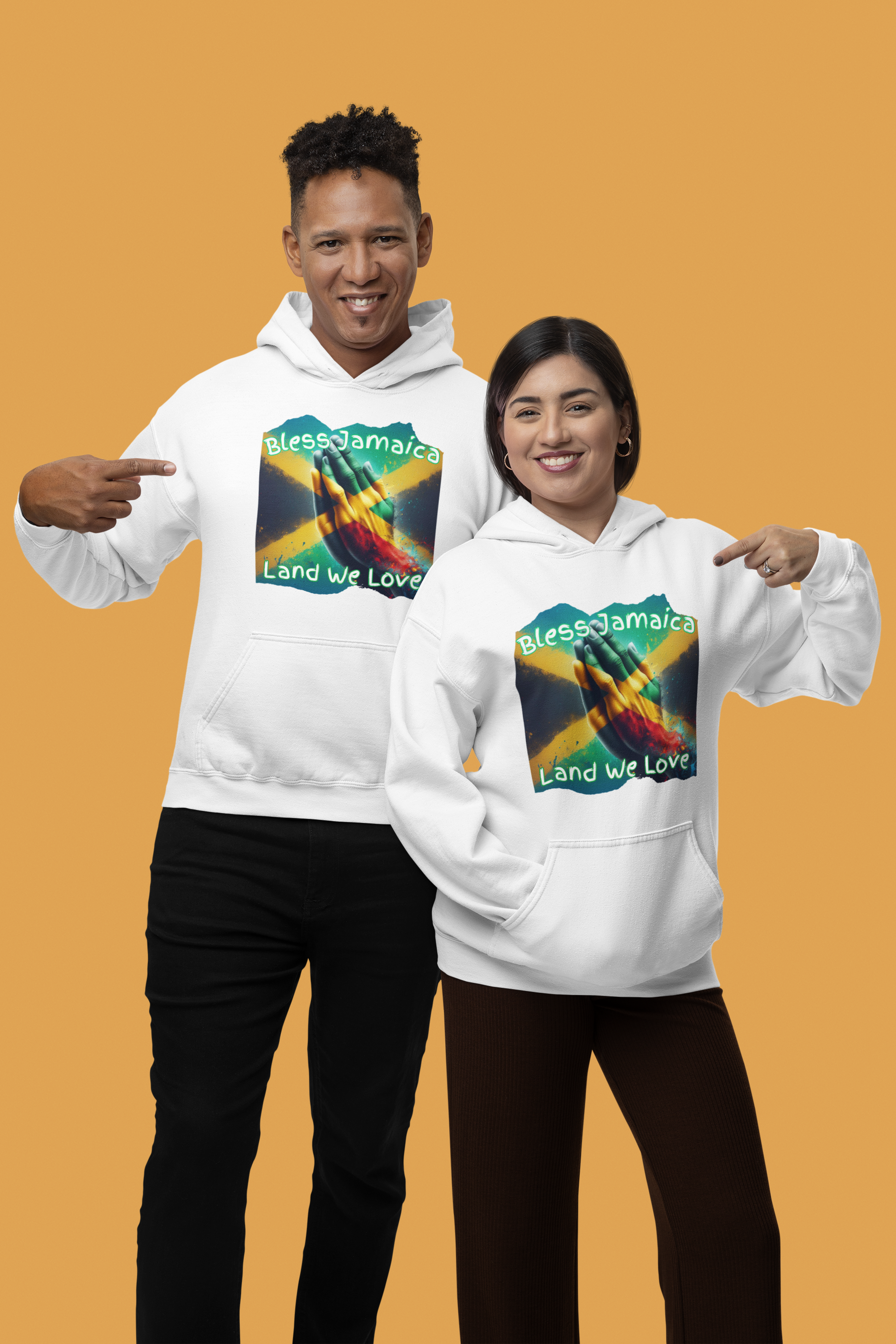 Jamaican Themed Hoodie Pullover - Bless Jamaica Land We Love Imaging876