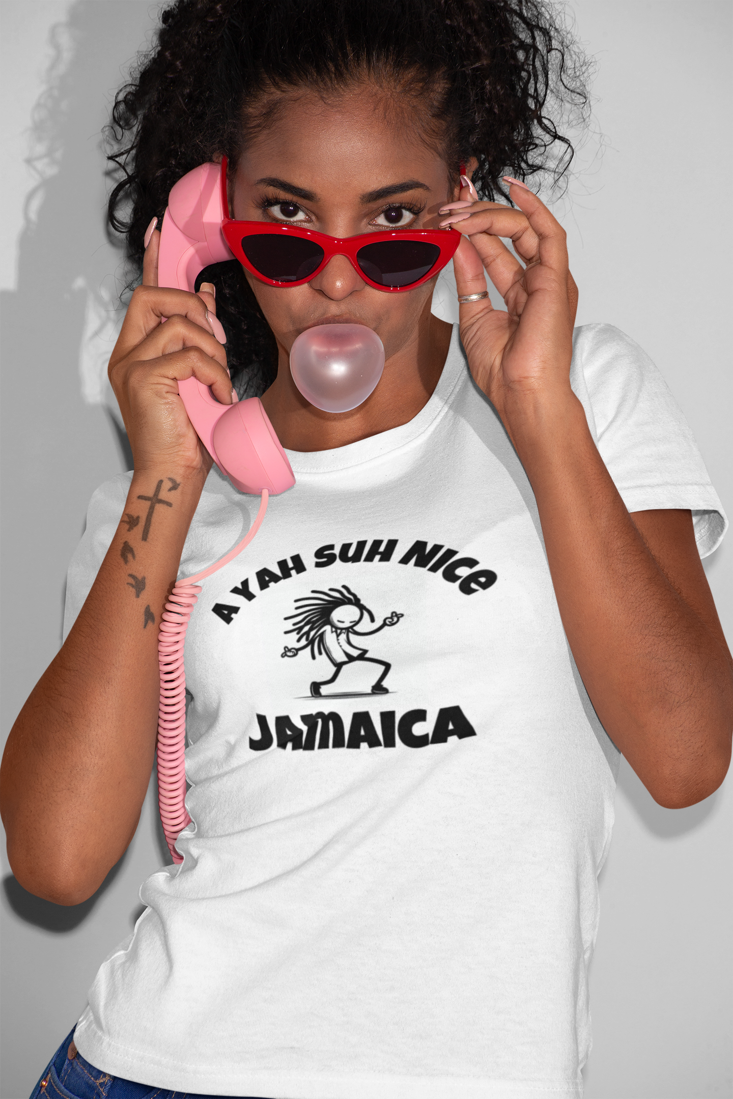 Jamaican Themed T-Shirt "A Yah Suh Nice" Imaging876