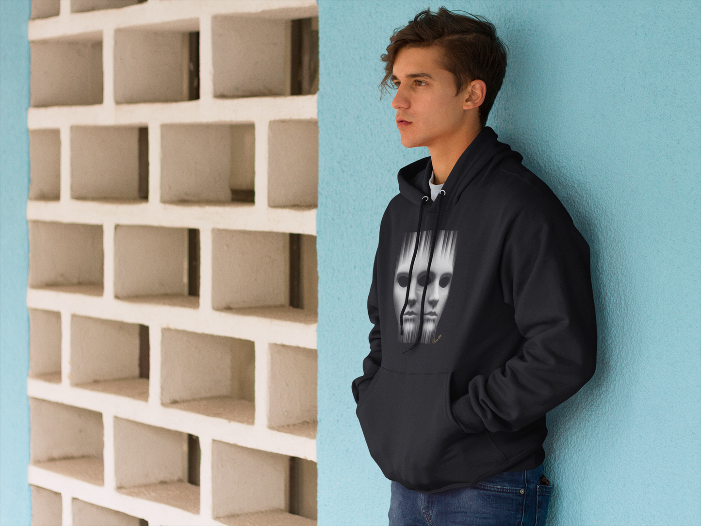 Fun Spooked Face Hoodie Sweater 